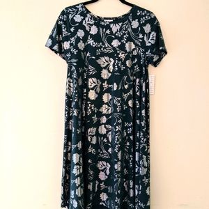 Lularoe Teal and Silver Carly Dress